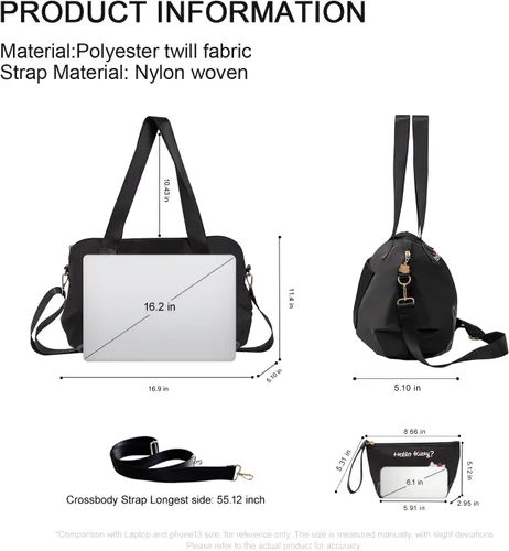 Miniatura 23 de AmBealla Bolsas de viaje con cremallera, bolsa de fin de semana, ligera para mujer, bolsa de lona para llevar en el gimnasio, trabajo