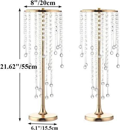 Miniatura 5 de Centros de mesa de cristal para mesas, soporte de flores doradas para boda, fiesta, centro de mesa, decoración del hogar Dorado