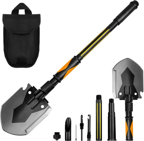 Miniatura 8 de Multiherramienta táctica 14 en 1 con mecanismo de bloqueo y pala plegable, equipo de supervivencia para camping, nieve, senderismo, caza