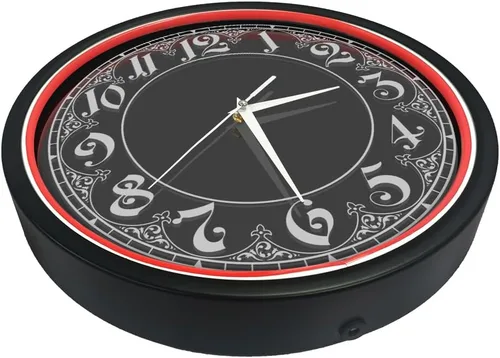 Miniatura 9 de The Geeky Days Reloj de pared con diseño retro con números arábigos LED azules con iluminación de neón para dormitorio, sala de estar, decoración