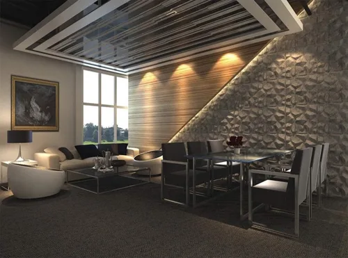 Kingsman - Paneles de pared 3D de 19.6 pulgadas x 19.6 pulgadas x 1 pulgadas (10 unidades), color blanquecino, material de fibra vegetal ECO (10
