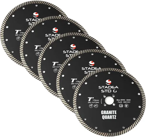 Miniatura 9 de SBD101C Hoja de sierra de diamante de 4 pulgadas de corte continuo turbo seco - Corta granito cuarcita, compatible con amoladora, cortador