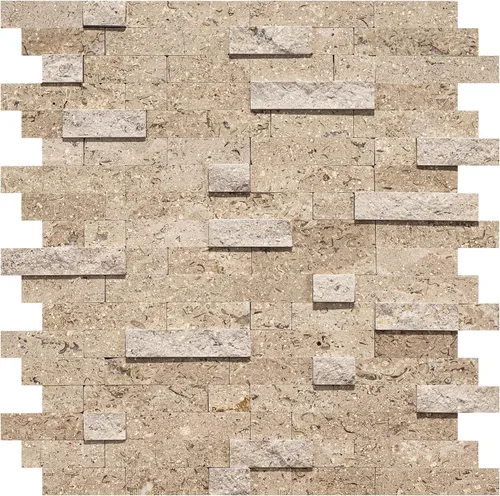 Miniatura 13 de Azulejos de mosaico de piedra natural 3D de 5 hojas, 12 x 11 pulgadas para despegar y pegar, azulejos de pared autoadhesivos negros mixtos