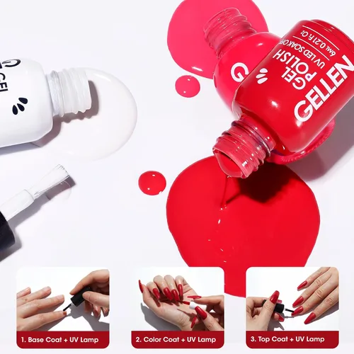 Miniatura 4 de Gellen - Juego de esmaltes de uñas de gel en 6 colores bonitos de la serie pastel, suaves, para decoración de uñas y manicura en casa de larga