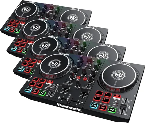 Miniatura 11 de Paquete de controlador DJ - Set DJ USB con luces de fiesta, 2 cubiertas, mezclador DJ, interfaz de audio y auriculares DJ - Numark Party Mix II