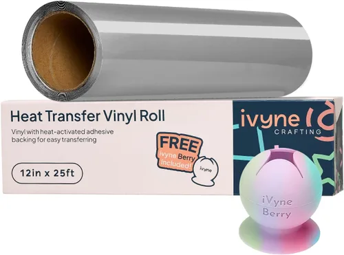 Miniatura 10 de iVyne, Rollo de vinilo de transferencia de calor, láminas de vinilo termotransferibles para Cricut, vinilo de prensa de calor para camisetas, gorras