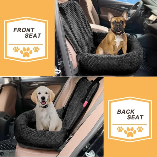 Miniatura 4 de Sephyroth Asiento de automóvil para perros pequeños/medianos, cama de automóvil para perros lavable, asiento de seguridad de viaje para mascotas