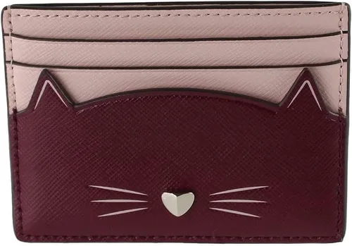 Miniatura 2 de Kate Spade New York Meow Cat - Tarjetero delgado pequeño para gatos, color rosa