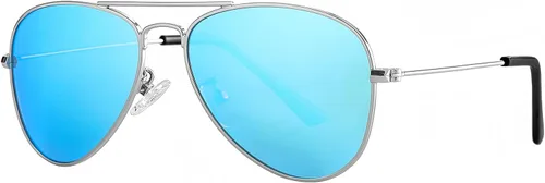 Miniatura 9 de Gleyemor Lentes de sol polarizados estilo aviador para niños y niñas, jóvenes, adolescentes, dos tamaños de 1.969 in y 2.047 in
