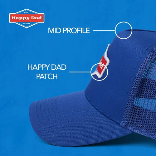 Miniatura 29 de Sombrero de camionero de Happy Dady, sombreros de moda para hombre con parte trasera de malla transpirable, cierre a presión, regalos de cumpleaños