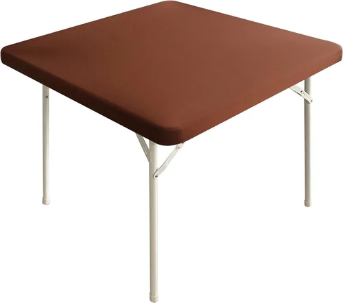 Miniatura 70 de Mantel elástico para mesa auxiliar de cóctel, ajustable de elastano, tamaño pequeño, para mesa auxiliar, 24 x 24 pulgadas, color beige