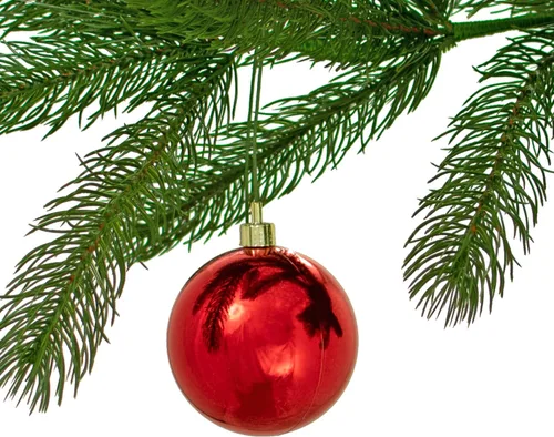 Miniatura 3 de Brillo Rojo Adornos de Bola de Navidad de Plástico, Adornos Colgantes Inastillables para Interior/Exterior (50mm)