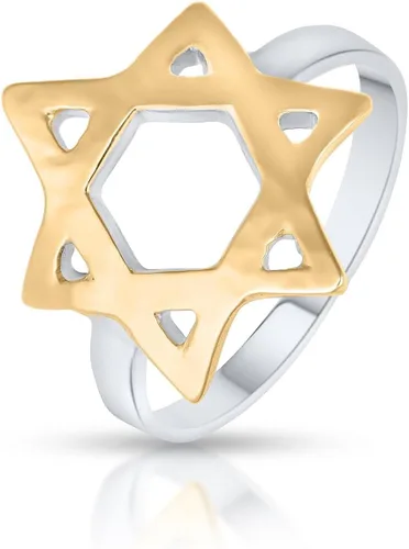 Miniatura 3 de Anillo de la Estrella de David, Anillo Judío Magen David, Anillo de Estrella Judía, Joyería Judía Dorado Plateado