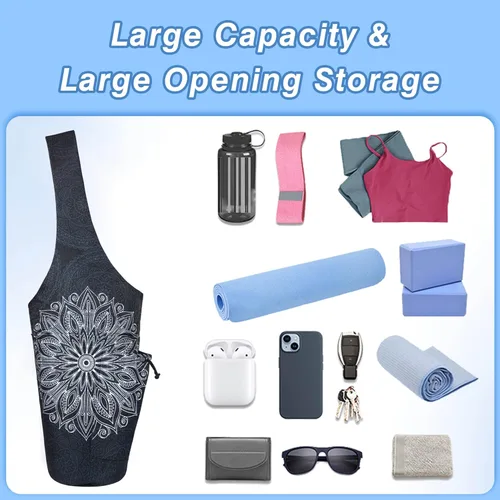 Miniatura 5 de Bolsa para Esterilla de Yoga - Bolsa Transportadora Tipo Tote Larga de Gran Apertura para Esterilla de Yoga con Bolsillo Impermeable con Cremallera