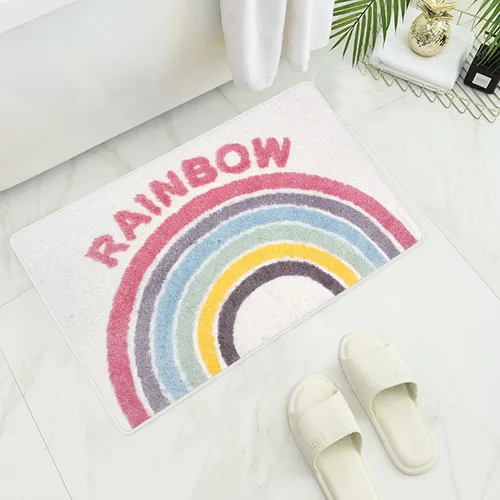 Miniatura 9 de Hi Space Alfombra de baño de 31.5 x 19.7 pulgadas, antideslizante, lavable a máquina, suave, absorbente, bonita, alfombra de baño de felpa