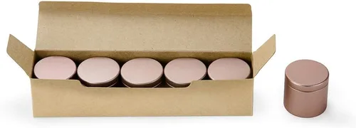 Miniatura 8 de Caja de lata pequeña con tapas herméticas para almacenamiento de café, té, caramelos, almacenamiento de hojas sueltas, té, 5 unidades (dorado, S)