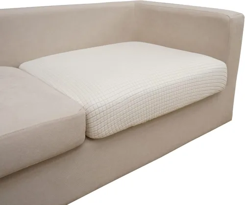Miniatura 12 de Eismodra - Funda de sofá modular y en forma de L, funda para chaise longue, funda elástica mágica para sofá de 3 cojines en forma de L, funda