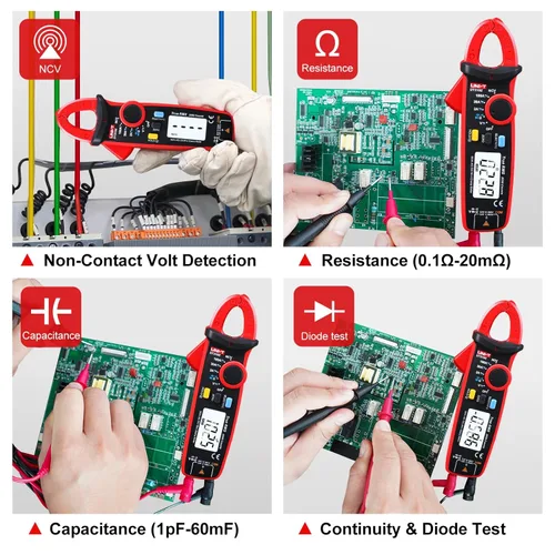 Miniatura 5 de UNI-T UT210e Medidor de Pinza Digital AC DC Amperímetro Multímetro de Pinza True RMS 2000 Cuentas Voltímetro Probador de Continuidad Capacitor