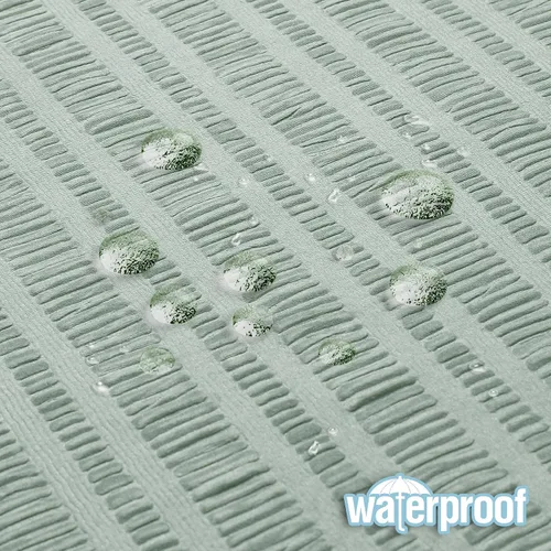 Miniatura 7 de Aiyufeng Moga - Cortina de ducha verde salvia, cortinas de ducha texturizadas en relieve 3D para baño, cortina de baño de tela de poliéster de lujo