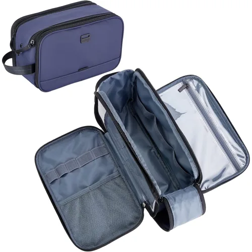 Miniatura 10 de ZEEMO Neceser de viaje para hombre, tamaño mediano, resistente al agua, doble cara, con apertura completa, organizador versátil para accesorios