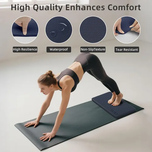 Miniatura 4 de ILILI Rodillera de yoga plegable, almohadilla suave de TPE de 24 x 17 x 0.5 pulgadas (tamaño plegable 17 x 12 x 1 pulgadas) para flexiones