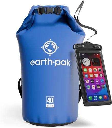 Miniatura 22 de Earth Pak Bolsa Seca Impermeable - Mochila Impermeable de Cierre Enrollable Superior Mantiene el Equipo Seco para Kayak con Funda Impermeable
