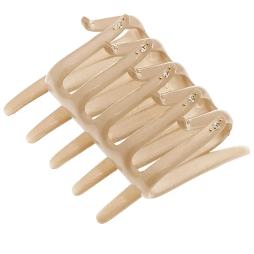 Camila Paris CP3095 - Peine francés entrelazado de dos lados, beige, para cola de caballo o cabello, pinzas para el cabello de agarre fuerte para