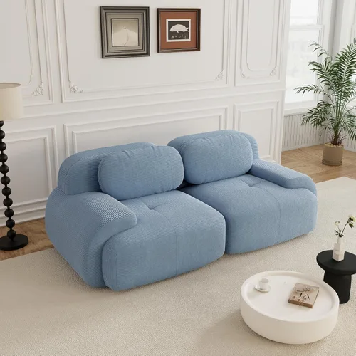 Miniatura 63 de Sofás modulares sin hueso de 152.8 pulgadas para sala de estar, sofá modular con diván en forma de L, cómodo asiento profundo tapizado de tela