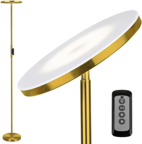 Miniatura 11 de JOOFO Lámpara de pie, 30 W/2400 lm, luz LED cielo, moderna, 3 temperaturas de color, súper brillante, luz de poste alto con control remoto y táctil