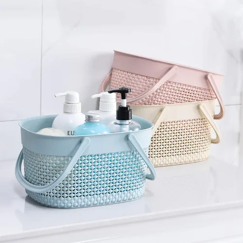 Miniatura 2 de rejomiik - Cesta portátil para ducha, organizador de plástico con asas, bolsa de aseo para baño, artículos esenciales para dormitorio universitario