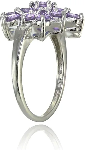 Miniatura 2 de Ice Gems - Anillo de plata de ley con amatista auténtica