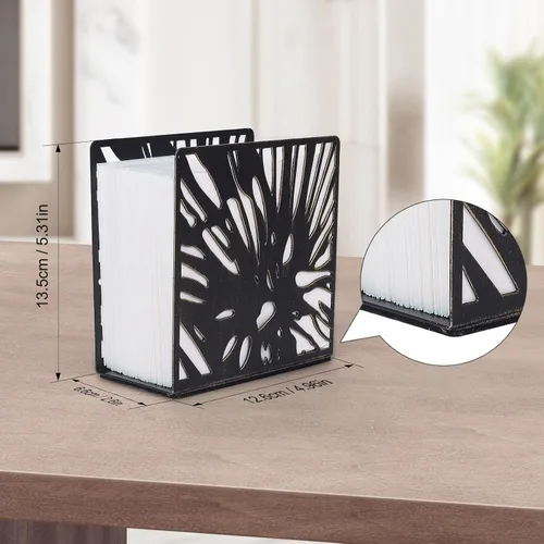 Miniatura 2 de Servilletero negro para mesa, dispensador vertical moderno de metal para servilletas de papel, adecuado para cocina, comedor, cóctel, uso