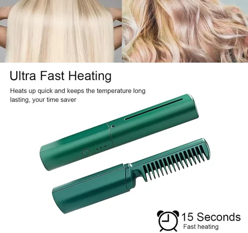 Miniatura 2 de Peine de peluquería de cerámica, cabello suave, sin encrespamiento en cualquier momento y en cualquier lugar, domina el encrespamiento y alisa tu