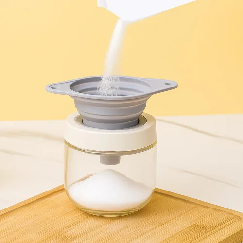 Miniatura 8 de Juego de embudos de cocina, 2025 nuevos embudos pequeños plegables de silicona de grado alimenticio para uso en cocina, embudos de cocina para 6