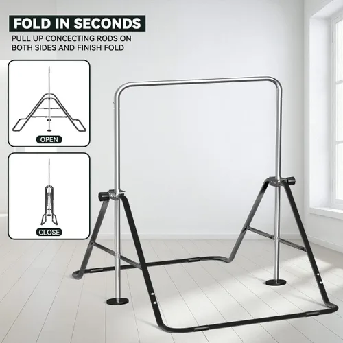 Miniatura 3 de FBSPORT Gymnastics Bar for Kids, Adjustable Height Gymnastic Horizontal Bars,Junior Training Bar Children Folding Training Monkey Bars for Home Using