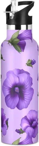 Miniatura 17 de Retro Dahlia Pink BPA-Free Leak Proof Sports Insulated Water Bottle with Leak Proof Spout Lid Double Wall Vacuum Bike Running Sports Travel Gym