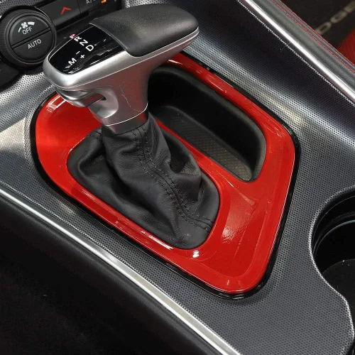 Miniatura 5 de Voodonala para Challenger Cubiertas de panel de cambio de marchas, accesorios decorativos para Dodge Challenger 2015-2022 (rojo)