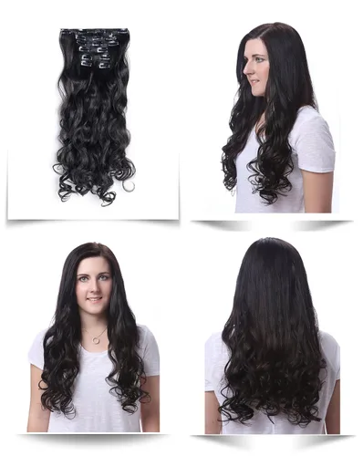 Miniatura 2 de OneDor® Extensiones de cabello sintético rizado de 20 pulgadas, 7 unidades, 4.53 oz (#99J rojo vino)