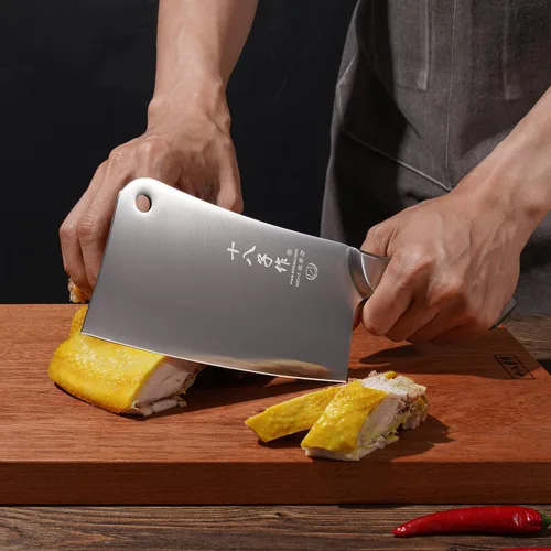 Miniatura 9 de SHI BA ZI ZUO Cuchillo de acero inoxidable resistente para cortar huesos caseros