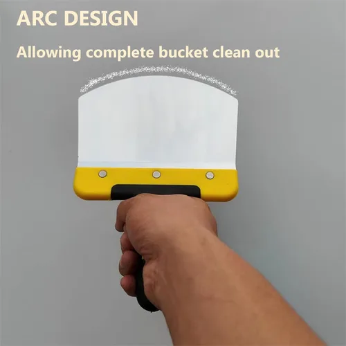 Miniatura 4 de DEKEones Cuchara de cubo de acero inoxidable, pala en forma de arco, espátula, espátula, herramienta de mano para acabado de paneles de yeso