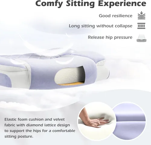 Miniatura 7 de SEATZONE Silla de oficina ergonómica de tela de terciopelo, sillas ejecutivas de escritorio para computadora, pequeñas y bonitas sillas de trabajo