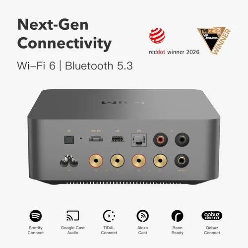 Miniatura 2 de WiiM Amp Ultra con control remoto por voz 2 Amplificador de transmisión de 100W con DAC ESS ES9039Q2M Premium y amplificadores Dual TI TPA3255
