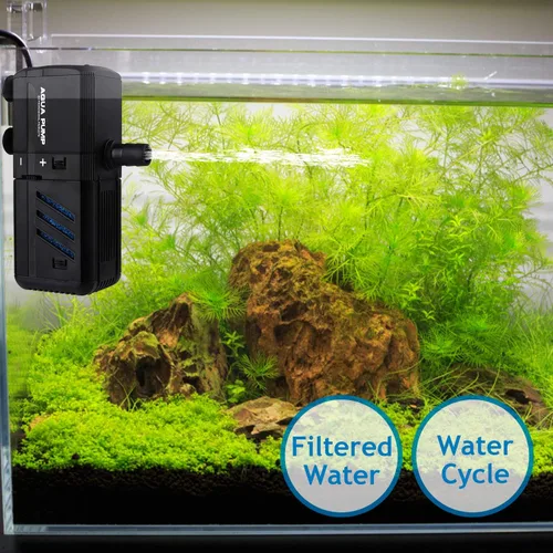 Miniatura 6 de Filtro interno sumergible para acuario de 6 W, filtro ajustable para pecera con bomba de agua de 132 GPH para peceras de 1 a 10 galones