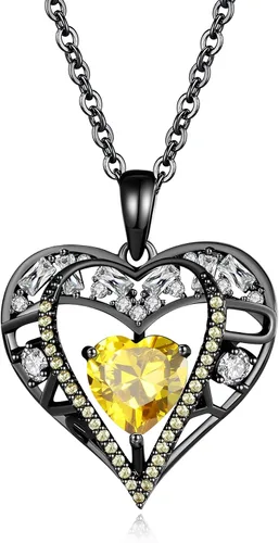 Miniatura 79 de Collar de cristal de 5 corazones, chapado en oro rosa de 18 quilates, colgante con cadena de plata de ley 925 de 18 + 2 pulgadas, joyería de piedra