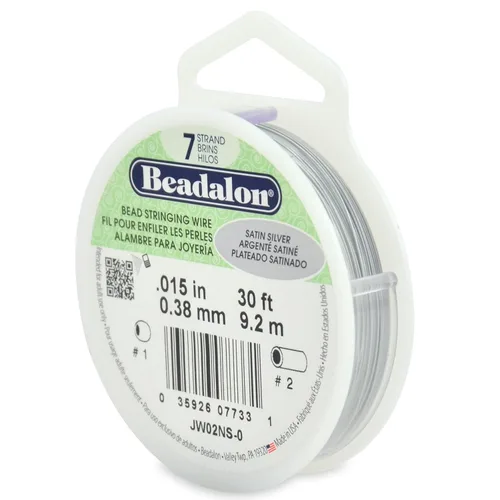 Miniatura 37 de Beadalon Alambre de cuentas de acero inoxidable de 7 hebras, alambre flexible y duradero para hacer joyas, ideal para collares y pulseras, Dorado