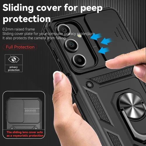 Miniatura 3 de Funda para Samsung Galaxy A16 5G con cubierta para lente de cámara, protector de pantalla HD, doble capa de grado militar, probada contra caídas