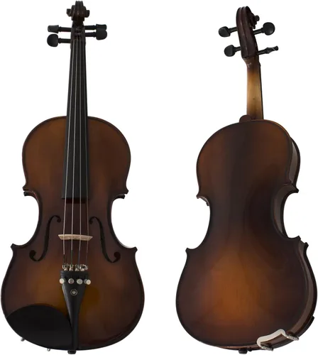 Cecilio Violín de tamaño completo 4/4, arce macizo tallado a mano y abeto con accesorios de ébano, incluye estuche, arcos, colofonia, ideal para