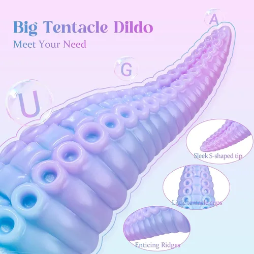 Miniatura 2 de Consolador Tentáculo Juguetes Sexuales para Adultos: Consolador monstruo luminoso grueso de 7.5 pulgadas con ventosa, consoladores grandes