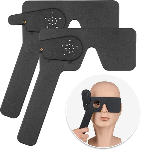 2 piezas de oclusor oftálmico de ojos con 14 agujeros para oftalmólogos, ortoptistas y ortoptistas herramientas de examen ocular (negro)