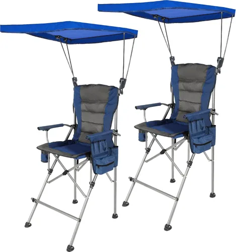 Miniatura 14 de Sillas plegables extra altas Stonehomy para adultos 330lbs, sillas director plegables de altura de barra portátiles para acampar al aire libre